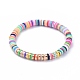Bracelets élastiques faits à la main de perles heishi en pâte polymère(BJEW-JB05300-01)-1