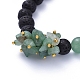 Natural Lava Rock Round Beads Stretch Bracelets(BJEW-JB05118-05)-2