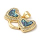 Rack Plating Brass Micro Pave Cubic Zirconia with Synthetic Opal Pendants(KK-D088-36G)-3