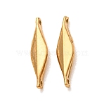 304 Stainless Steel Connector Charms, Leaf Links, Ion Plating(IP), Long-Lasting Plated, Real 18K Gold Plated, 15x4x2mm, Hole: 0.8~0.9mm(STAS-N124-58G)