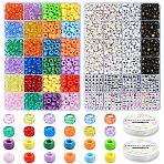 DIY Acrylic Beads Bracelets Jewelry Making Kits, Mixed Color, 6~9x0.8~6x0.8~6mm, Hole: 1~3.8mm(DIY-YW0010-64)