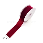 Single Face Velvet Ribbon, Ribbon for Bowknot, Flower, Gift Decoration, FireBrick, 1-1/2 inch(38mm), about 6.56 Yards(6m)/Roll(PW-WGEB54B-19)
