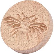 Wood Cookie Molds, Biscuit Stamps, Round, Bees Pattern, 66x39.5mm, Inner Diameter: 42x61.5mm(WOOD-WH0030-29D)