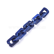 Handmade Acrylic Cable Chains, Imitation Gemstone, Rectangle, Royal Blue, 30x20x5mm, about 39.37 inch(1m)/strand(X-AJEW-JB00531-02)