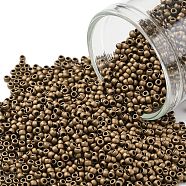 TOHO Round Seed Beads, Japanese Seed Beads, (221F) Frosted Bronze, 15/0, 1.5mm, Hole: 0.7mm, about 3000pcs/10g(X-SEED-TR15-0221F)