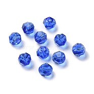 Glass K9 Glass, Imitation Austrian Crystal Beads, Faceted, Round, Blue, 6mm, Hole: 1mm(GLAA-H024-15A-05)