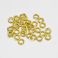 Brass Open Jump Rings, Golden, 18 Gauge, 8x1mm, Inner Diameter: 6mm, about 3400pcs/500g(KK-E647-16G)
