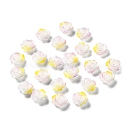 Tricolor Opaque Resin Cabochons, Rainbow Color Flower, Yellow, 10x10x4.5mm(CRES-P029-C03)