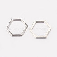 Alloy Linking Rings, Hexagon, Platinum, 12x14x1mm(PALLOY-E446-06C-P)