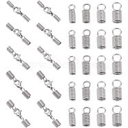 DIY Jewelry Making Finding Kit, Including 304 Stainless Steel Cord Coil & Lobster Claw Clasps, Stainless Steel Color, 150pcs/box(STAS-NB0001-26)