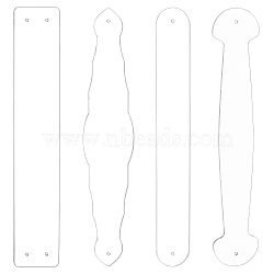 DIY Leather Purse Handle Acrylic Templates, Clear, 220x29.5~45x3mm, Hole: 2.5mm, 4pcs/set(FIND-WH0420-105A)