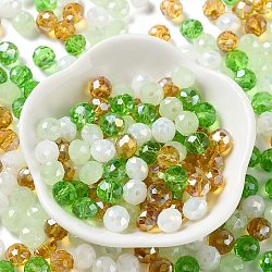 Glass Beads, Faceted, Rondelle, Dark Sea Green, 8x6mm, Hole: 1mm, about 1210pcs/500g(EGLA-A034-LM8mm-55)