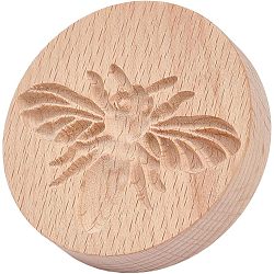 Wood Cookie Molds, Biscuit Stamps, Round, Bees Pattern, 66x39.5mm, Inner Diameter: 42x61.5mm(WOOD-WH0030-29D)