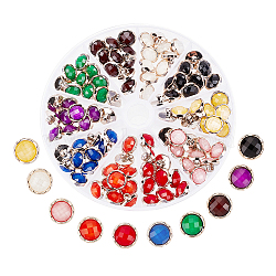 100Pcs 10 Colors Pearlized Resin Shank Button, with ABS Plastic Findings, 1-Hole, Flat Round, Mixed Color, 12.5x9mm, Hole: 3mm, 10pcs/color(DIY-NB0008-50)