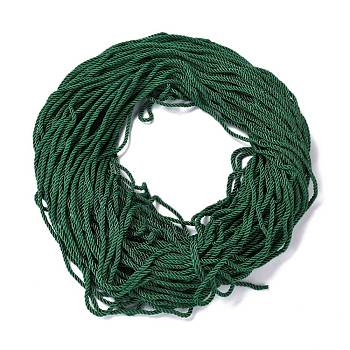 Polyester Cord, Twisted Cord, Dark Green, 5mm, about 97~100m/bundle
