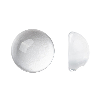 Transparent Half Round Glass Cabochons, Clear, 10x5mm