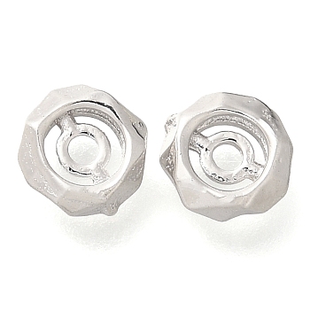 925 Sterling Silver Spacer Beads, Polygon, Real Platinum Plated, 5.5x2mm, Hole: 1.2mm