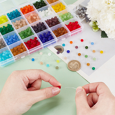 Elite 960Pcs 24 Colors Transparent Glass Beads(EGLA-PH0001-41)-3