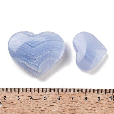 Natural Blue Lace Agate Heart Love Healing Stones(G-G126-02)-3