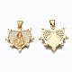 Brass Micro Pave clear Cubic Zirconia Pendants(ZIRC-N039-165-NF)-2