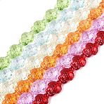 Transparent Glass Beads Strands, Turtle, Dyed & Hearted, Mixed Color, 17.5~18.5x13.5~14x8~8.5mm, Hole: 1~1.2mm, about 40~45pcs/strand, 26.77~30.12 inch(68~76.5cm)(DGLA-N021-02A)