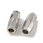 Brass Beads, Cadmium Free & Nickel Free & Lead Free, Faceted, Barrel, Platinum, 5x2.5mm, Hole: 1.2mm(KK-R152-04P)