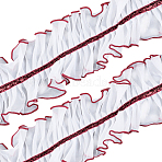 2Yards Organza Ribbon, Wave Edge Lace Trim, Clothes Accessories, Dark Red, 4 inch(100mm)(OCOR-CY0001-76)