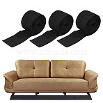Polyester Hook and Loop Tapes Under Couch Blocker for Kid and Pet Toys, Black, 74.5x3mm, 3.35m/pc(DIY-WH0671-516)