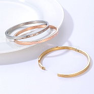 3Pcs 3 Colors Stainless Steel Hinged Bangles, Roman Number Bangle, 1pc/color, Mixed Color(DB9414-1)