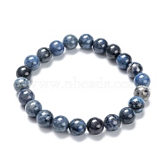 Natural Dumortierite Stretch Beaded Bracelets, Round, Inner Diameter: 2-1/8 inch(5.5cm), Beads: 8~9mm(G-A185-01G)