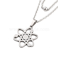 Stainless Steel Pendants Necklaces, Cable Chain Necklaces, Hexagon, 17.20 inch(43.7cm) Pendant: 21x17mm(NJEW-U003-01G-P)