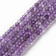 Natural Amethyst Beads Strands, Rondelle, Faceted, 3x2mm, Hole: 0.5mm, about 188~190pcs/strand, 15.35inch(39cm)(X-G-S362-102)