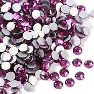 Glass Flat Back Rhinestone, Grade A, Back Plated, Faceted, Half Round, Fuchsia, 3~3.2mm, about 1440pcs/bag(RGLA-C002-SS12-501)