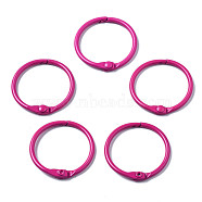 Spray Painted Iron Split Key Rings, Ring, Camellia, 30x4mm(IFIN-T017-01H)