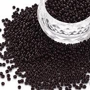 11/0 Grade A Round Glass Seed Beads, Baking Paint, Dark Red, 2.3x1.5mm, Hole: 1mm, about 48500pcs/pound(SEED-N001-A-1063)