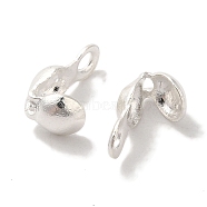 Brass Bead Tips, Lead Free & Cadmium Free, 925 Sterling Silver Plated, 8x4mm, Hole: 0.8mm & 1.5mm(KK-K383-06C-S)