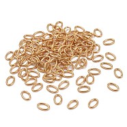 Brass Open Jump Rings, Long-Lasting Plated, Oval, Real 18K Gold Plated, 18 Gauge, 6x4x1mm(KK-F824-109B-G)