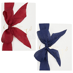 Paper Wedding Vows Card, with Plastic Keys and Organza Ribbon, Midnight Blue, 200x139x1mm(AJEW-WH0258-902A)