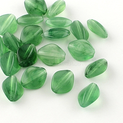 Rhombus Imitation Gemstone Acrylic Beads, Medium Sea Green, 16.5x13x8mm, Hole: 2mm, about 700pcs/500g(OACR-R037A-13)