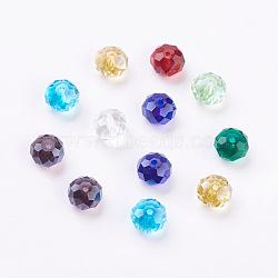 Handmade Glass Beads, Faceted, Rondelle, Mixed Color, 12x8mm, Hole: 1.2~1.8mm(GR8X12MM)
