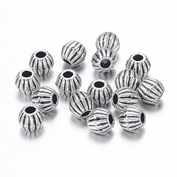 Tibetan Style Spacer Beads, Lead Free & Nickel Free & Cadmium Free, Bicone, Antique Silver Color, 4x4.5mm, Hole: 1mm(LF0300Y-NF)