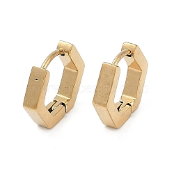 Ion Plating(IP) 304 Stainless Steel Hollow Hexagon Hoop Earrings, Real 18K Gold Plated, 13x14.5x3mm(EJEW-Z068-24G)