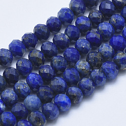 Natural Lapis Lazuli Beads Strands, Faceted, Rondelle, 6x4.5~5mm, Hole: 1mm; about 83pcs/strand, 15.1inches(G-K246-29B)