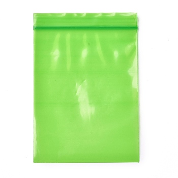 Solid Color PE Zip Lock Bags, Resealable Small Jewelry Storage Bags, Self Seal Bag, Top Seal, Rectangle, Green, 10x7cm, Unilateral Thickness: 2.7 Mil(0.07mm), about 90~100pcs/bag