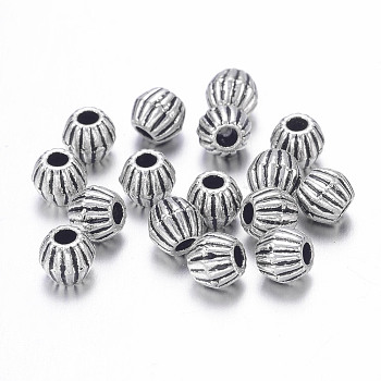 Tibetan Style Spacer Beads, Lead Free & Nickel Free & Cadmium Free, Bicone, Antique Silver Color, 4x4.5mm, Hole: 1mm