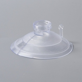 Plastic Suction Cups, Sucker, with Hole, for Hanging Things, Toy Making, Ribbon Decoration, Clear, 40x15mm, Hole: 4x5mm