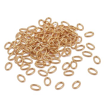 Brass Open Jump Rings, Long-Lasting Plated, Oval, Real 18K Gold Plated, 18 Gauge, 6x4x1mm