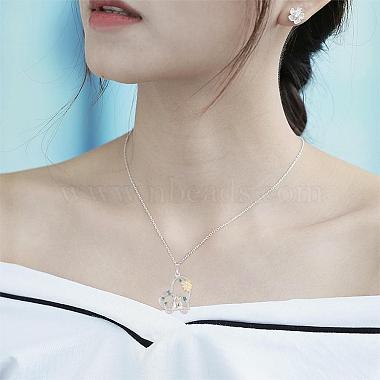 Heart Pendant Necklaces with Daisy Couple Cats Sitting Side-by-Side Necklace Jewelry Gifts for Women Men Cat Lovers(JN1111A)-7