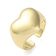 Eco-Friendly Brass Heart Open Cuff Rings for Women(RJEW-A025-02G)-1