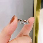201 Stainless Steel Finger Rings, Ring with Letter, Silver, US Size 7(17.3mm)(FS-WG7AFE1-12)